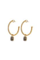 Lydia Loop Earrings, 18k Gold-Plated Brass